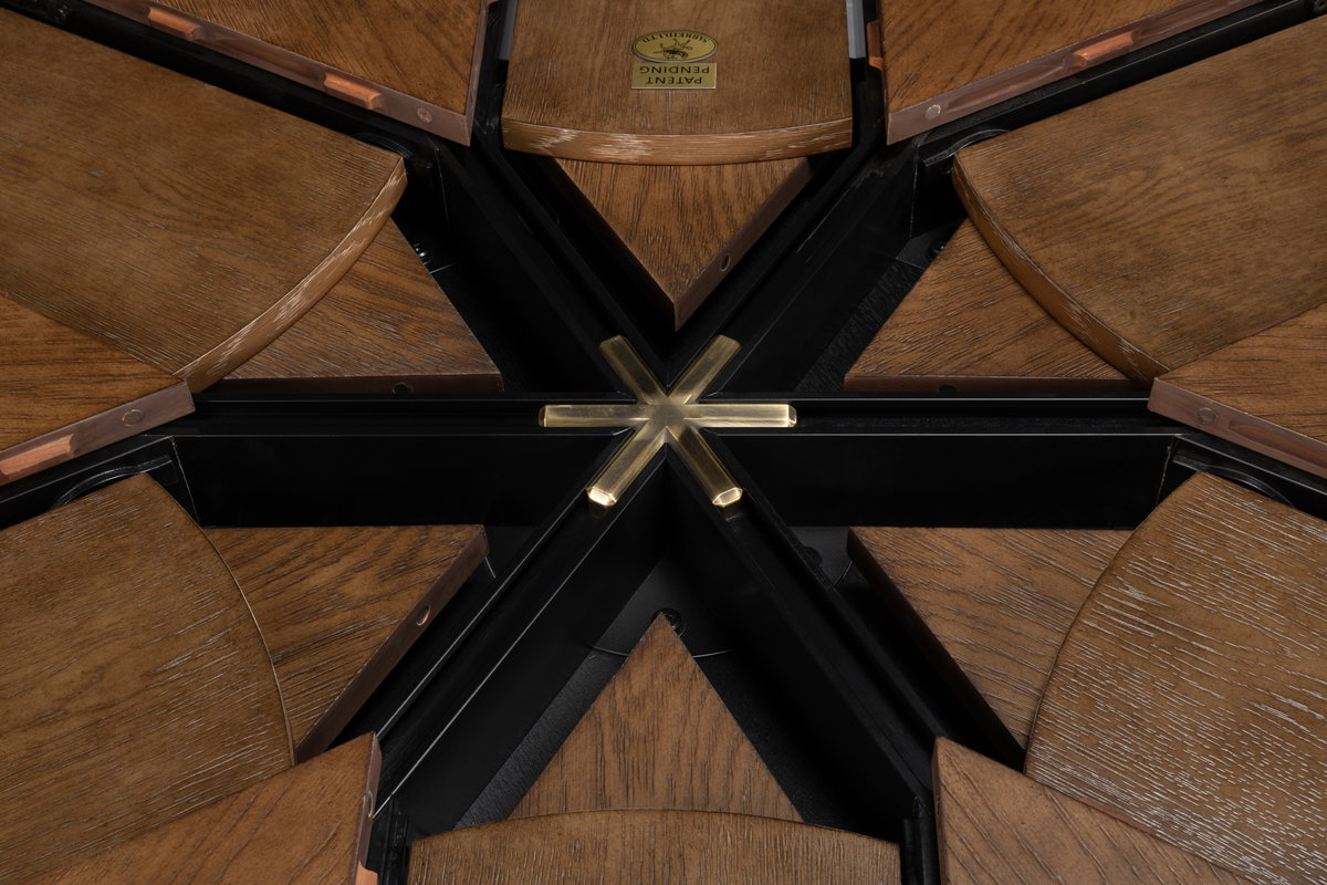 Casual Jupe Dining Table Light Mink Med, by Sarreid, 4'7" length x 4'7" width x 2'6" height View 5