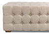 Beam Bench, Tufted Beige Linen, Seating by Sarreid, 78" length x 18" width x 18" height thumbnail 3