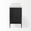 Divina Black-Brown Wood with White Marble Top and Black Metal Base Sideboard, Sideboards & Buffet by Mercana, 71" length x 18.5" width x 32" height thumbnail 8