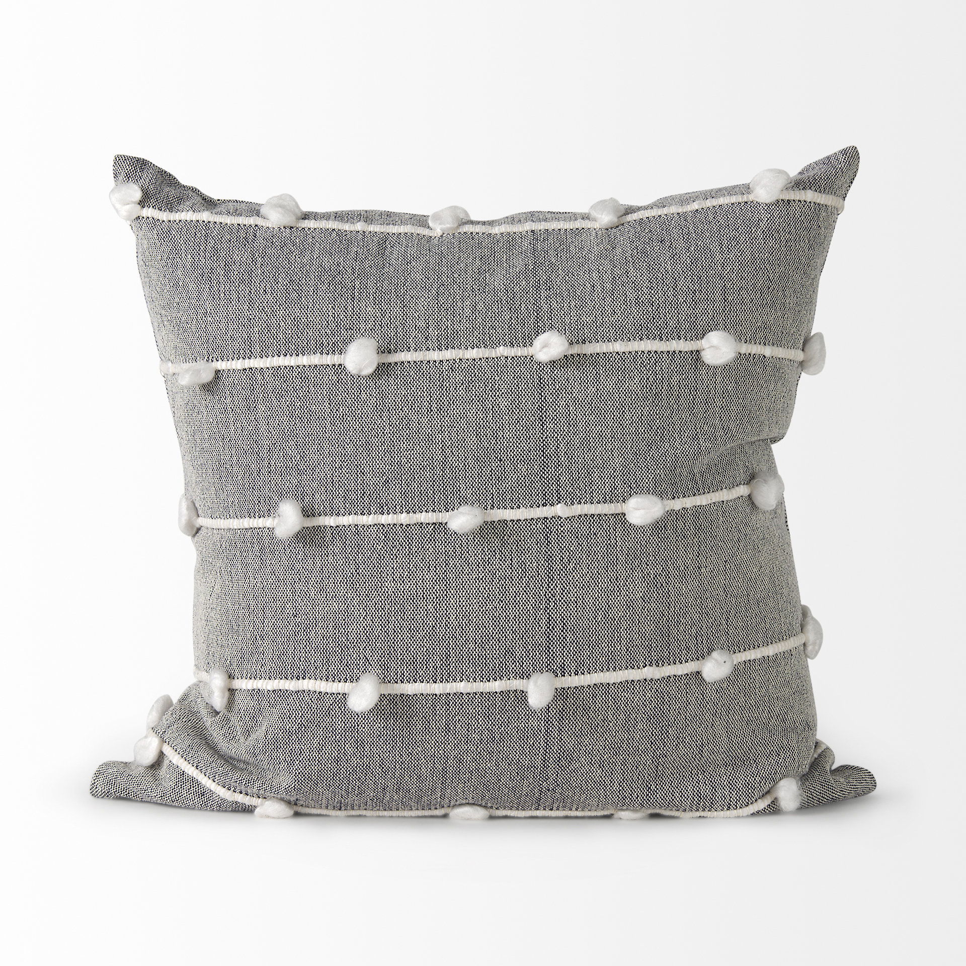 Linda 20 x 20 Navy And Cream With White Detail Decorative Pillow Cover large image 