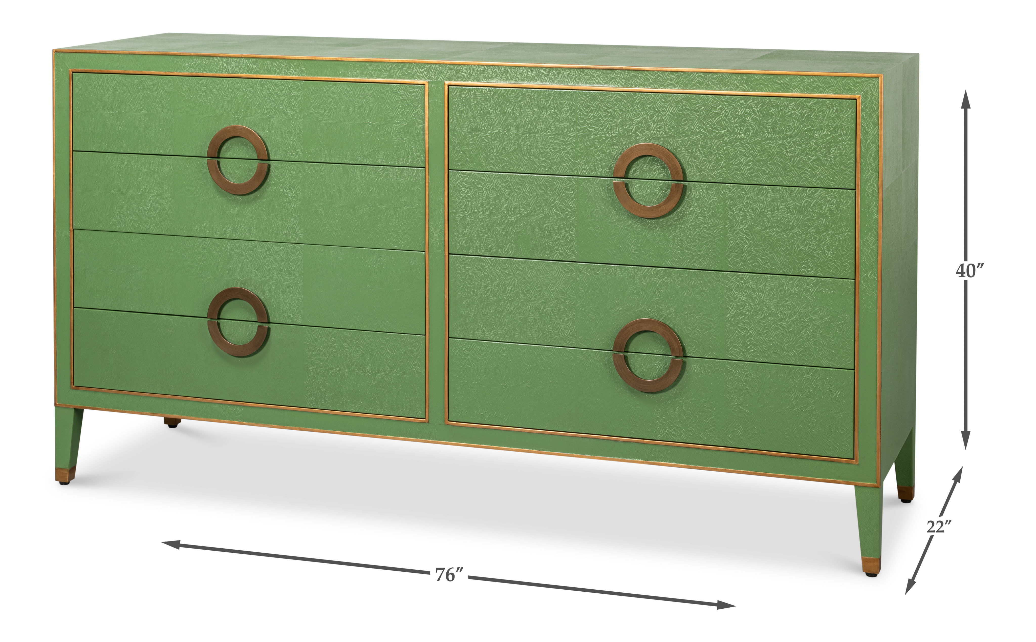 Gabriella Chest Of Drawers, Watercress, Cabinets & Chest by Sarreid, 76" length x 22" width x 40" height View 13