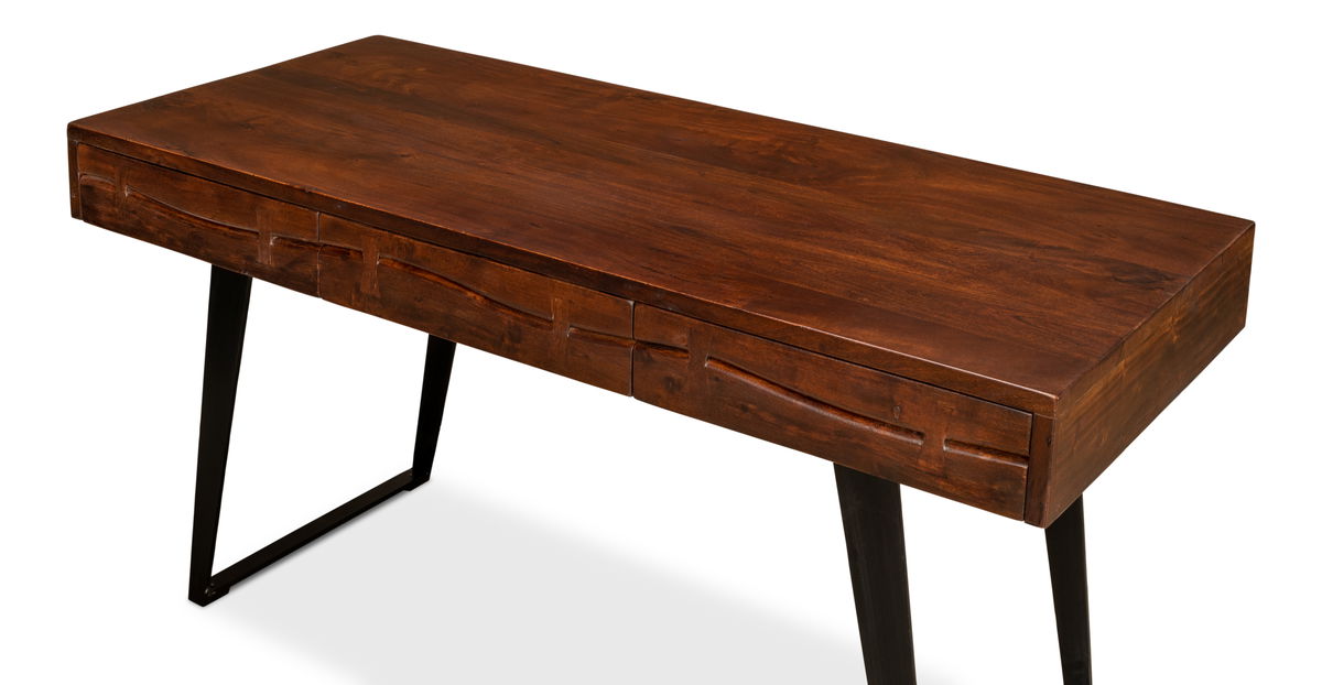 Genius Empire Desk, by Sarreid, 2'4" length x 5'3" width x 2'8" height View 10
