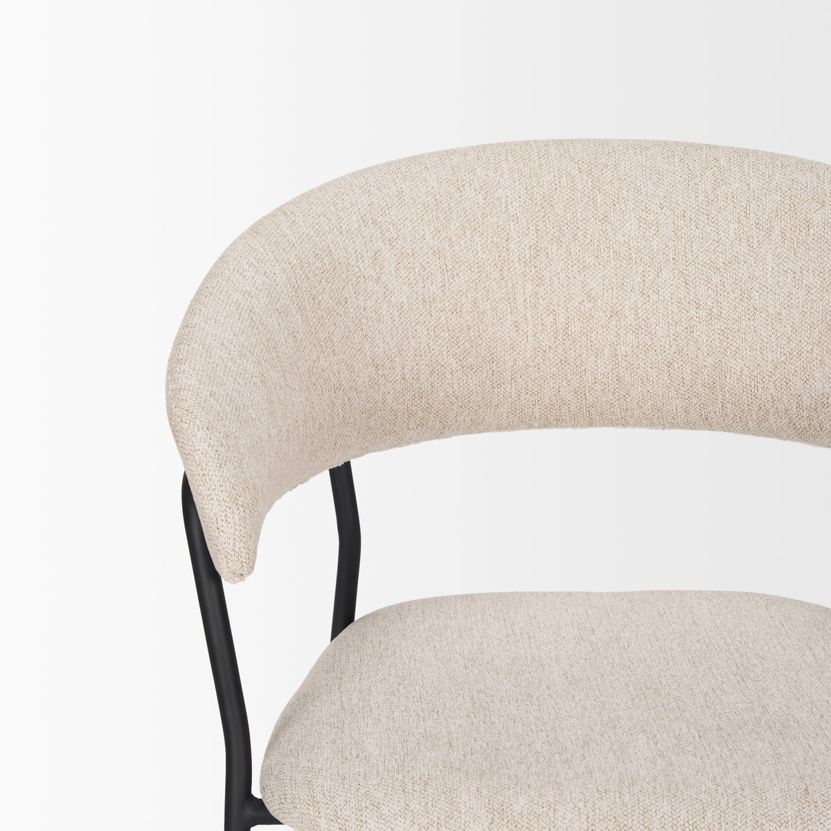 Carolyn Contoured Back Dining Side Chair | Oatmeal Fabric with Metal, Dining Chair by Mercana, 20.5" length x 23.75" width x 31" height View 12