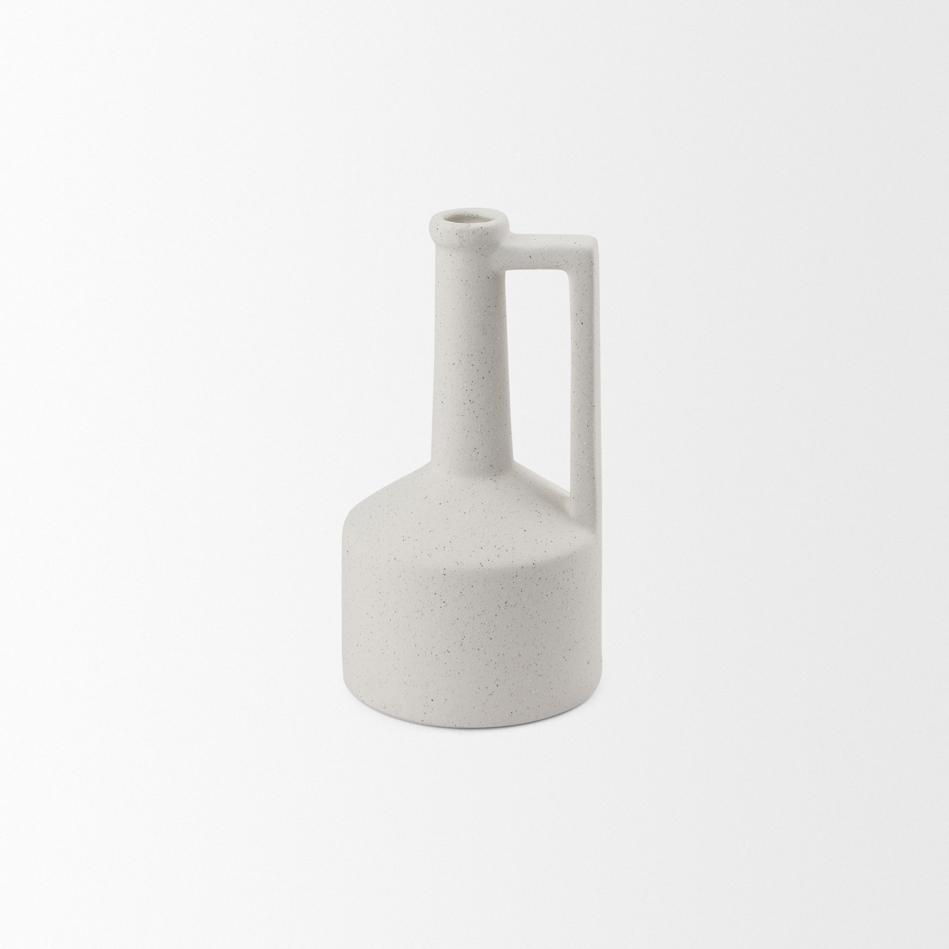 Burton 10.8H Small White Ceramic Jug Vase, by Mercana, 4.92" length x 4.92" width x 9.25" height View 6