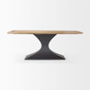 Maxton 79'L x 39'W Rectangular Pedestal Dining Table | Light Brown Wood & Gunmetal Metal | Seats 6, by Mercana, 79" length x 39" width x 30" height thumbnail 4