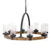 Atwood 8 Light Wagon Wheel Pendant, by Uttermost, 39" width x 24.5" height x 39" diameter x 39" depth thumbnail 3
