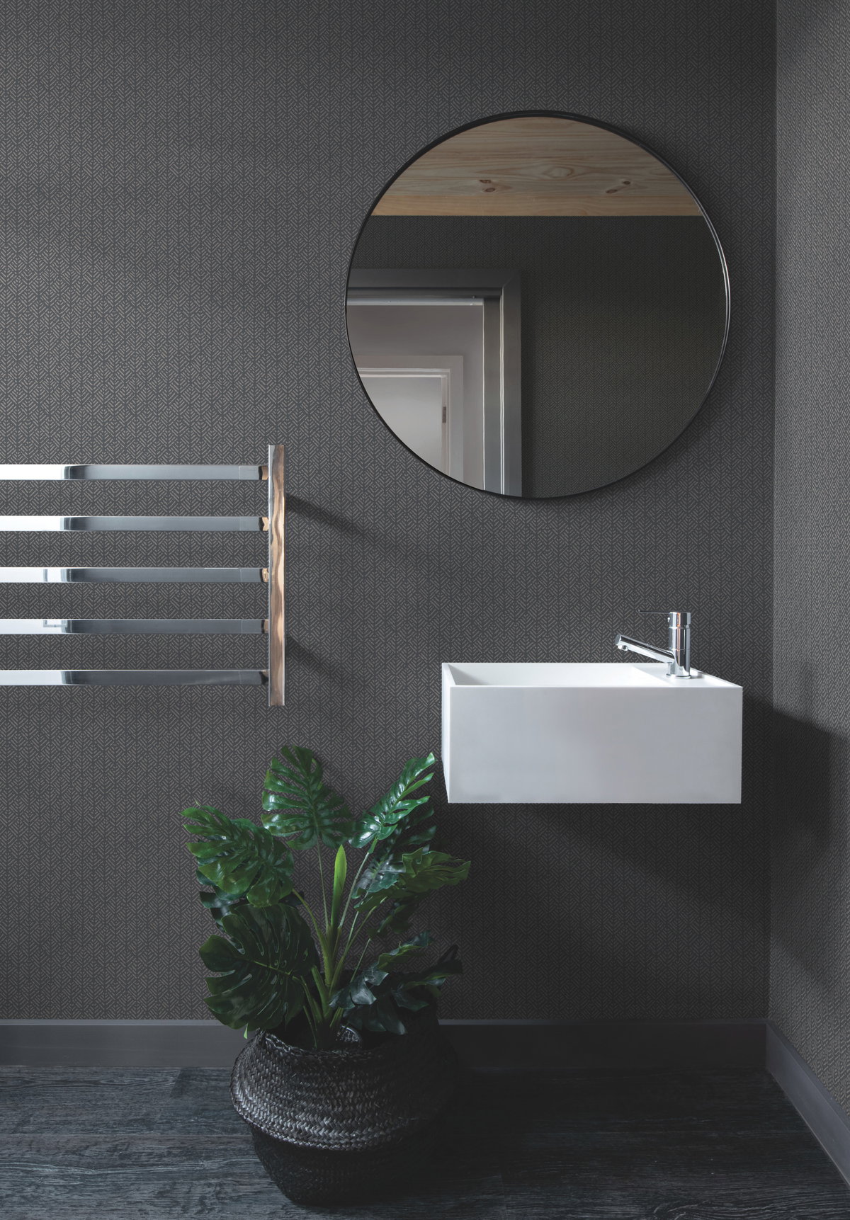 Woven Texture Grey Wallpaper, by York Wall, 27' length x 2'3" width x 0.02" depth View 3