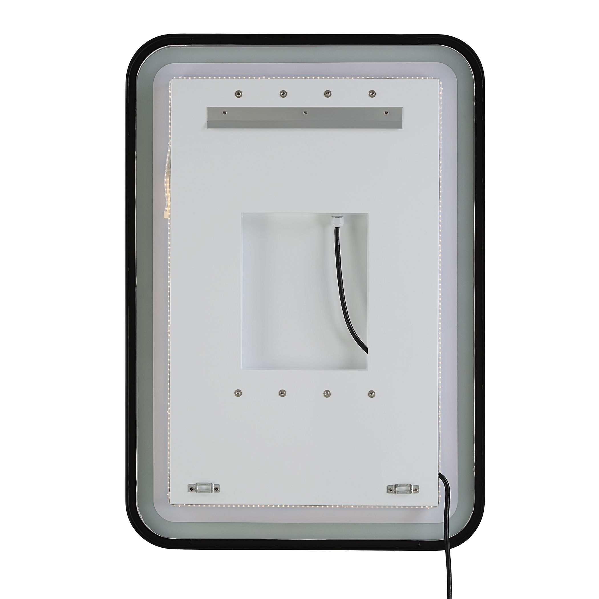 Crofton Lighted Black Vanity Mirror large image 