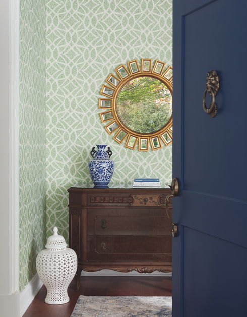 Boxwood Garden Green Wallpaper