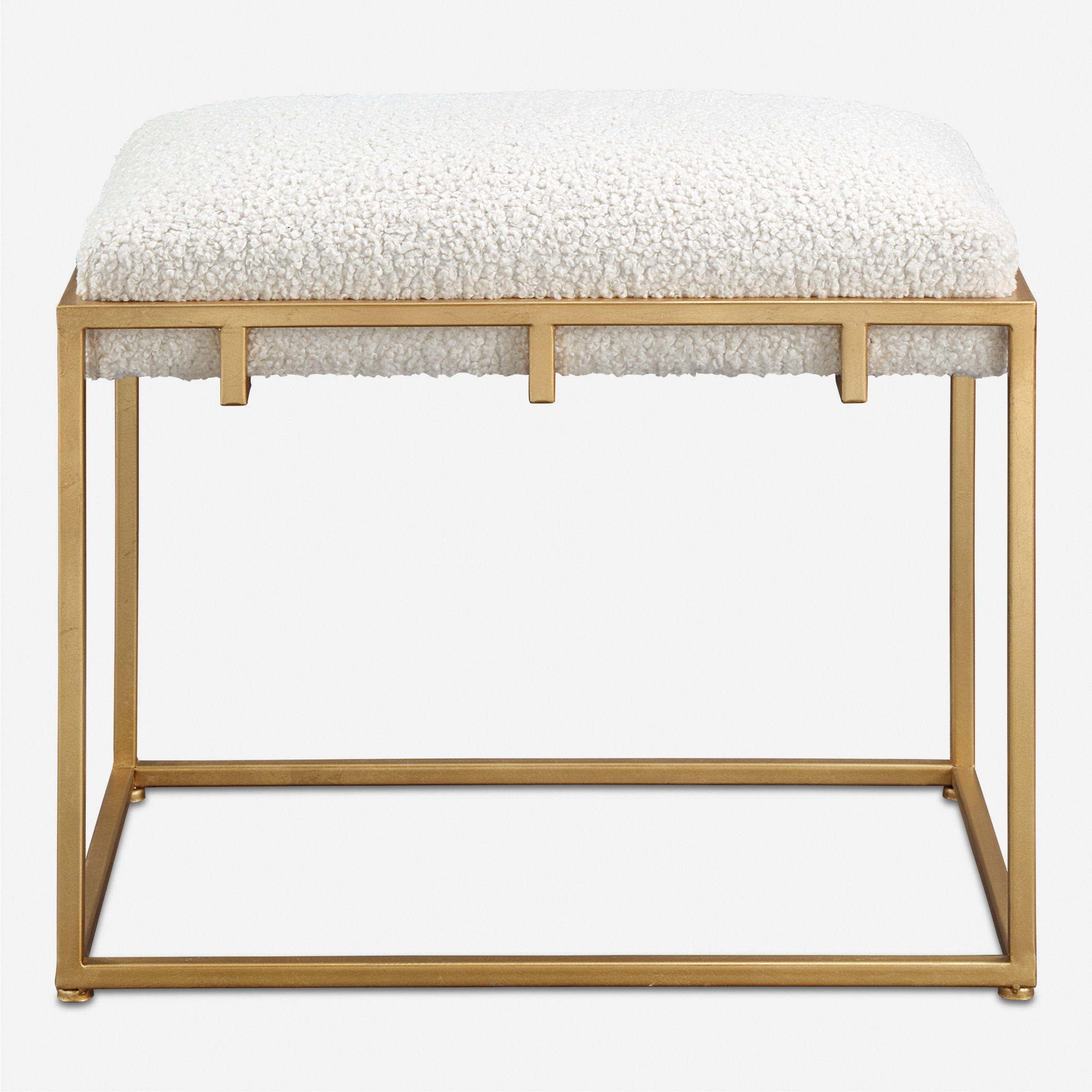 Paradox Small Gold & White Shearling Bench large image 