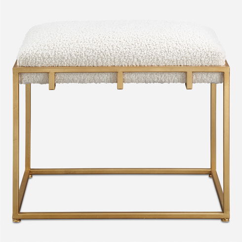 Paradox Small Gold & White Shearling Bench