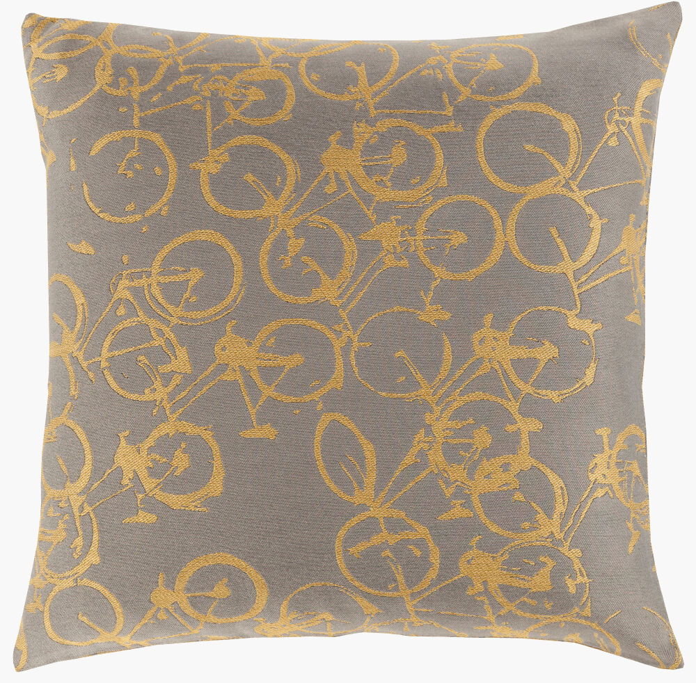 Pedal Power Accent Pillow, Decorative Pillow by Surya, 18" length x 18" width