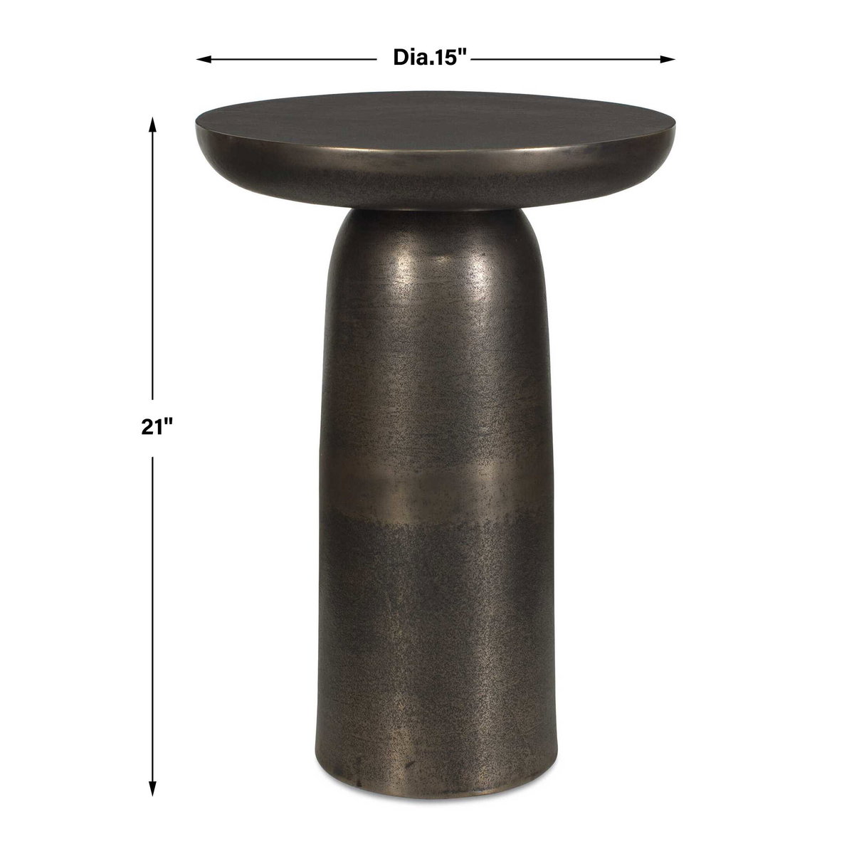 Joppa Dark Bronze Outdoor Accent Table, Outdoor Table by Uttermost, 1'3" width x 1'9" height x 1'3" depth View 3
