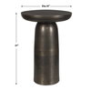 Joppa Dark Bronze Outdoor Accent Table, Outdoor Table by Uttermost, 1'3" width x 1'9" height x 1'3" depth thumbnail 3