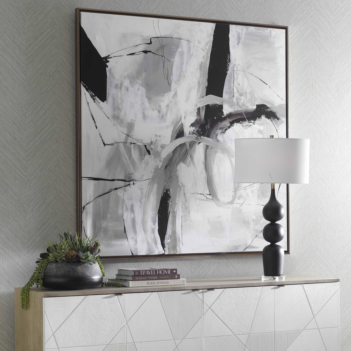 Looping Eternity Framed Abstract Art, by Uttermost, 55.5" width x 55.5" height x 2" depth View 4
