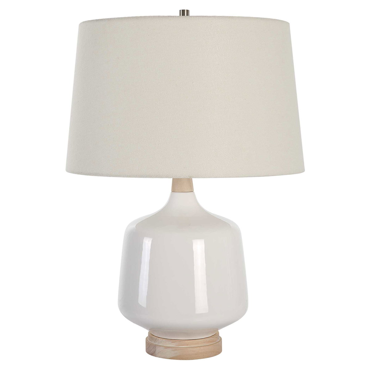 Opal Gloss White Table Lamp, by Uttermost, 17" width x 24.5" height x 17" depth View 5