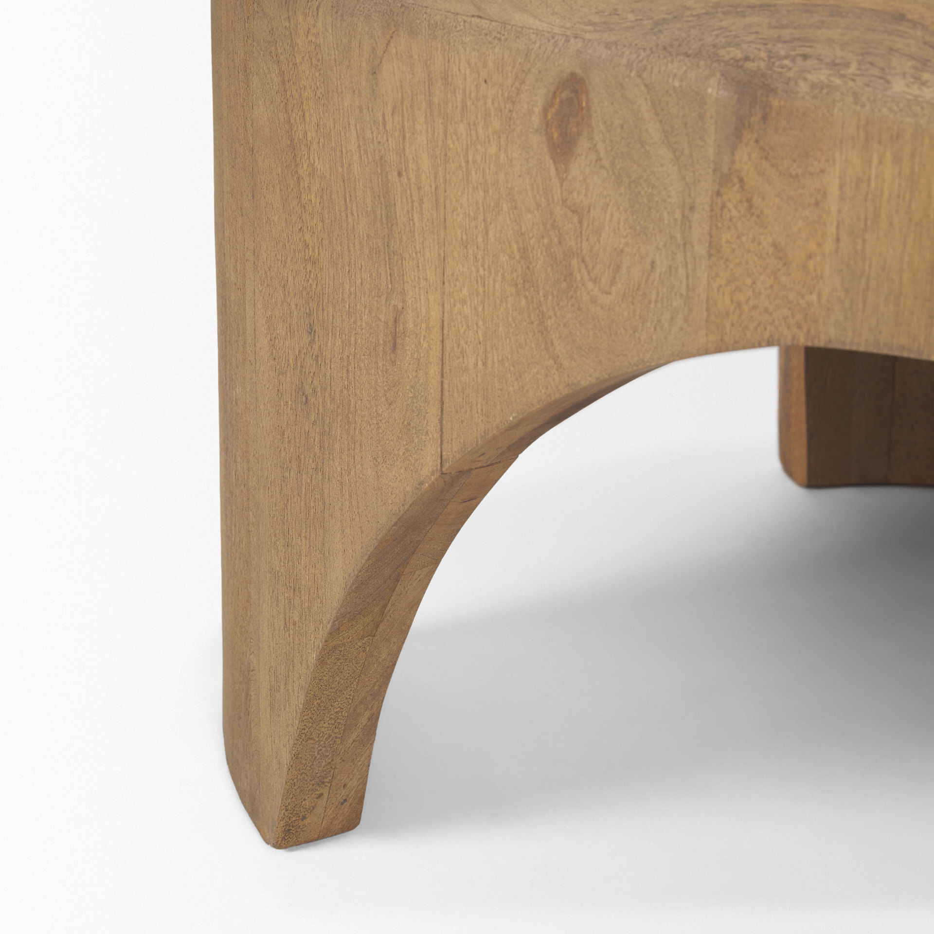 Shima Oval Light Brown Wood with Arched Legs Coffee Table large image 