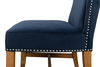 High Back Dining Chair, Blue Velvet, by Sarreid, 21" length x 26" width x 46" height thumbnail 7