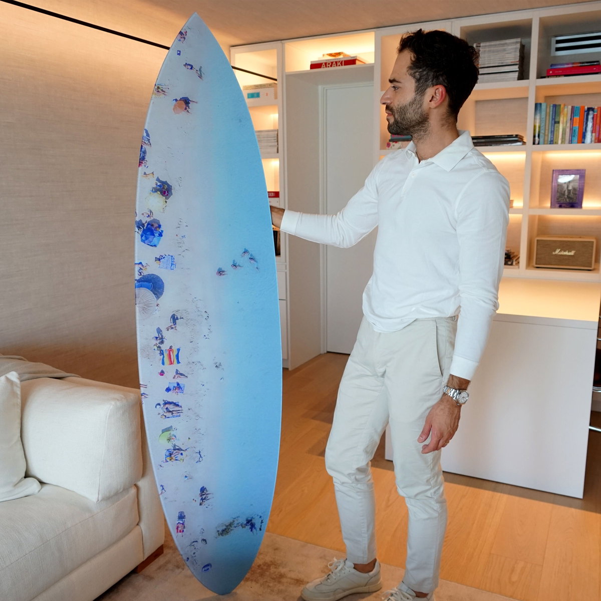 Italian Summer Surfboard (No Embellishment), Art by Oliver Gal,  18x76 View 5