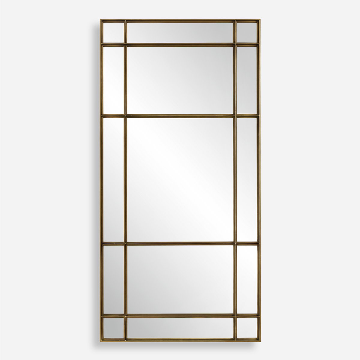 Spurgeon Gold Window Mirror, by Uttermost, 3'3.37" width x 6'7.75" height x 1.87" depth View 1