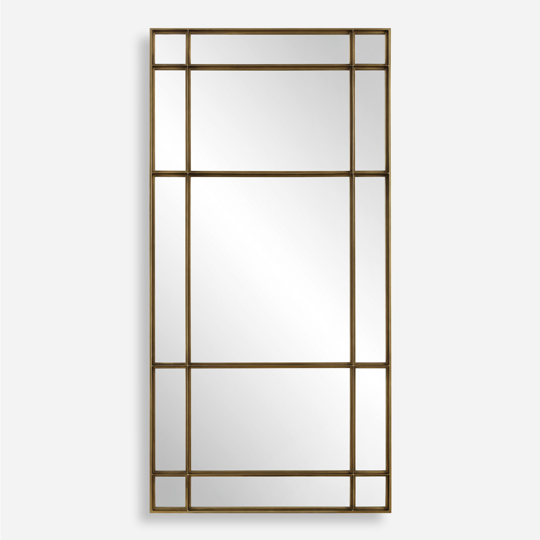Spurgeon Gold Window Mirror, by Uttermost, 39.37" width x 79.75" height x 1.87" depth View 1