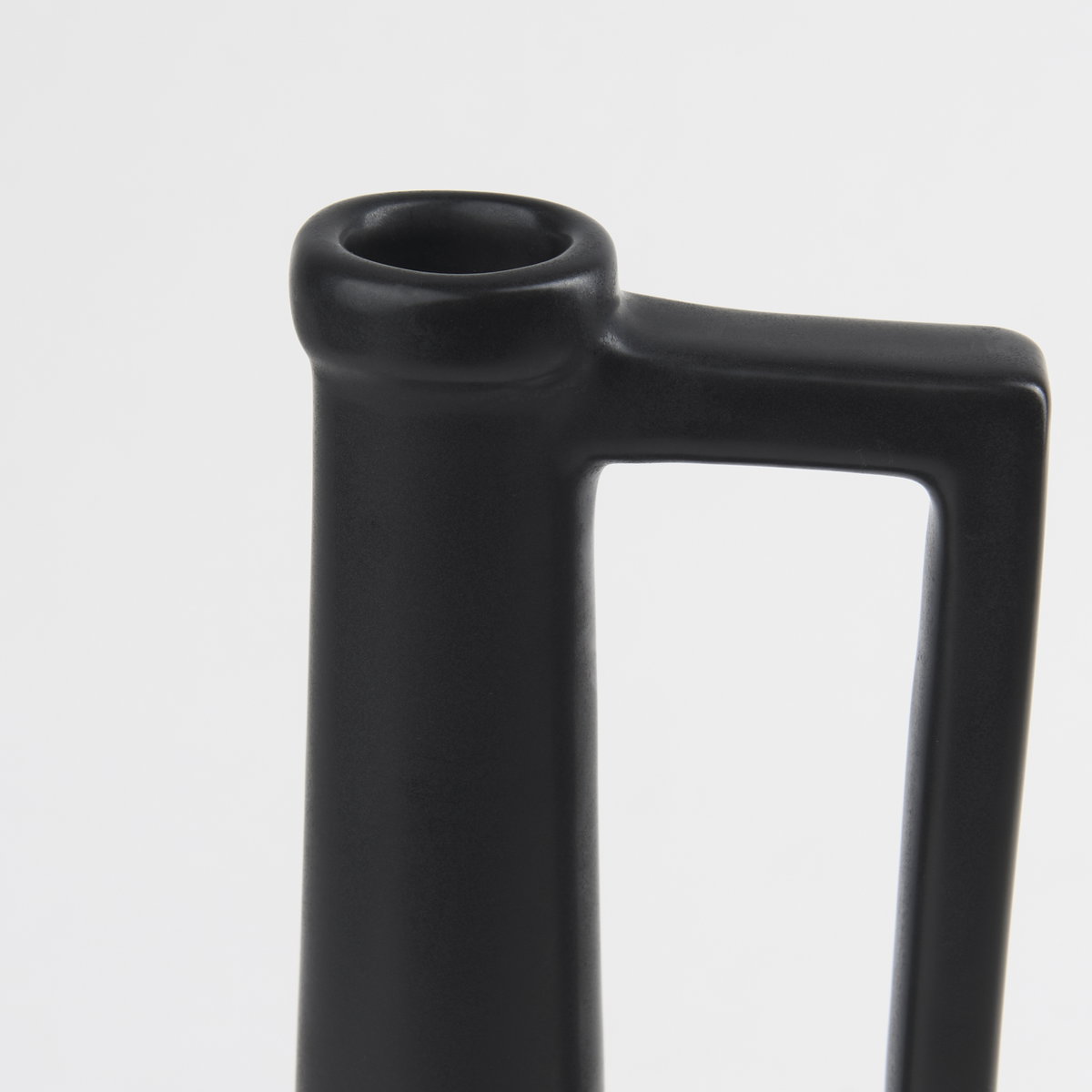 Burton 14.2H Medium Matte Black Ceramic Jug Vase, Decorative Jar by Mercana, 5.51" length x 5.51" width x 12.6" height View 8