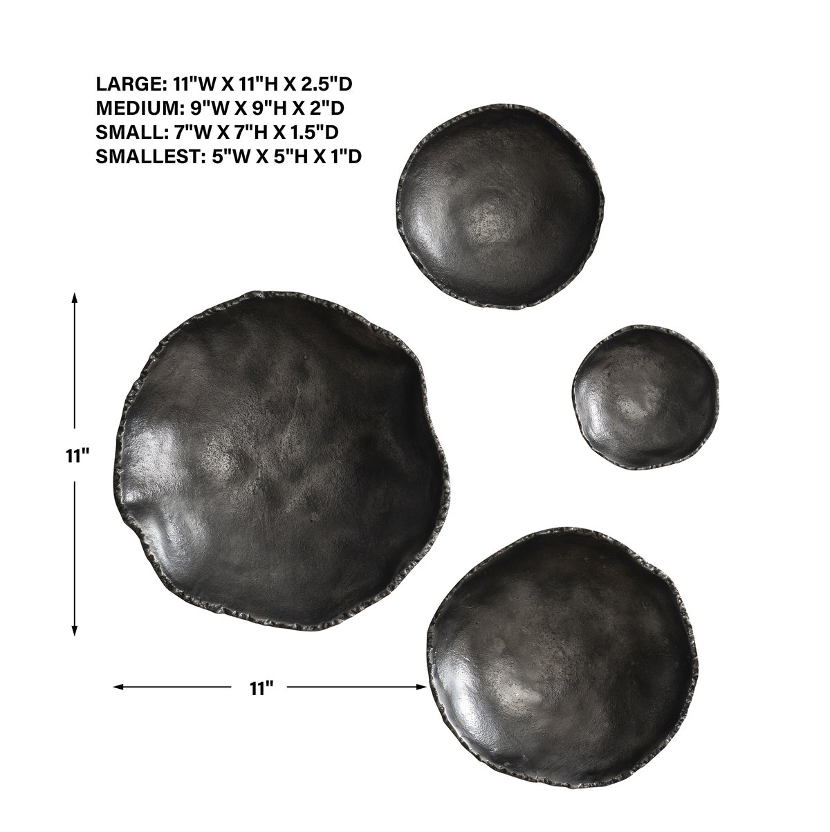Lucky Coins Nickel Wall Decor Set/4, Sculptural Wall Art by Uttermost, 11" width x 11" height x 2.5" depth View 3