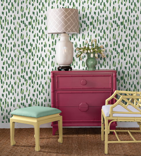 Club House Palm Green Peel & Stick Wallpaper