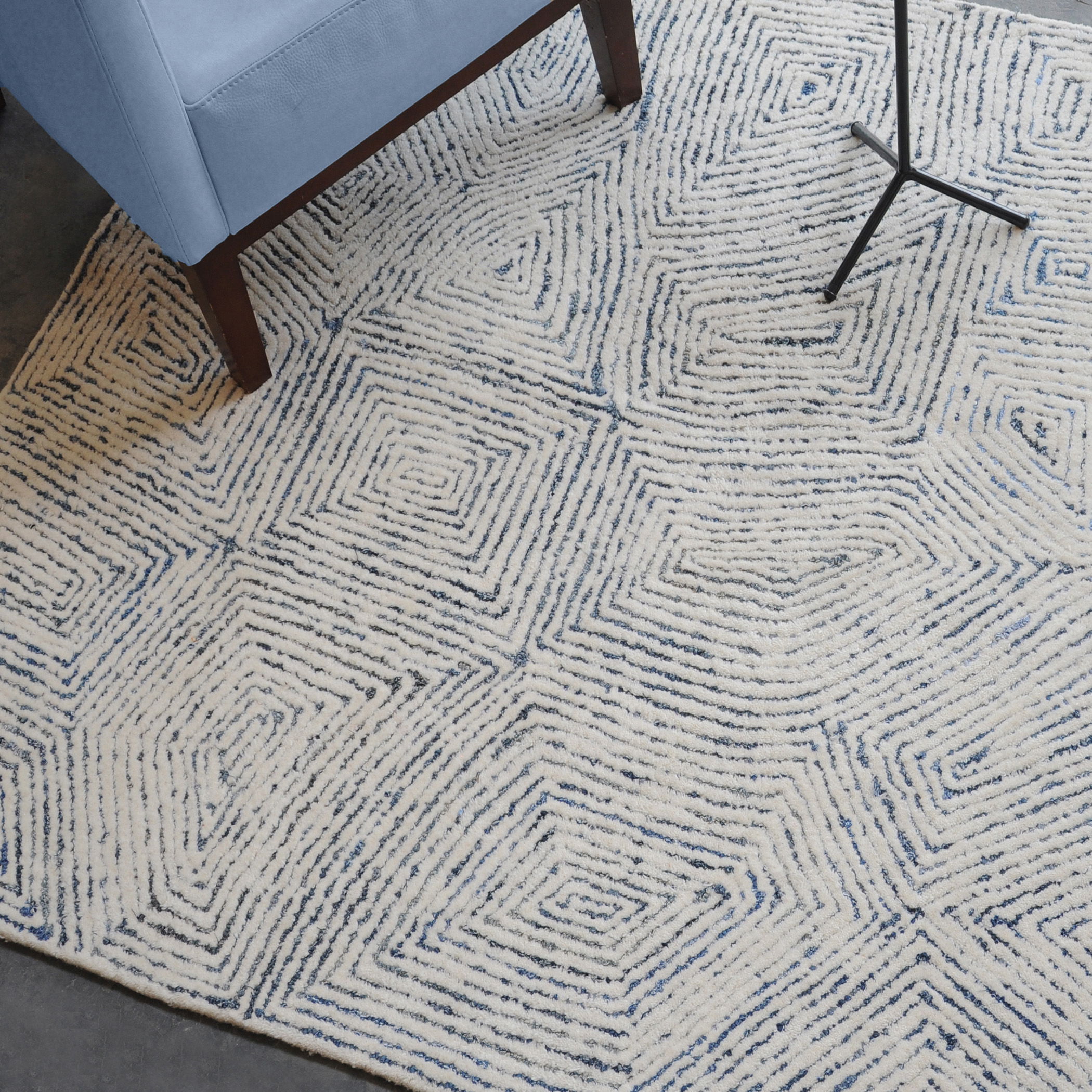 Maze Blue 5 X 8 Rug large image 