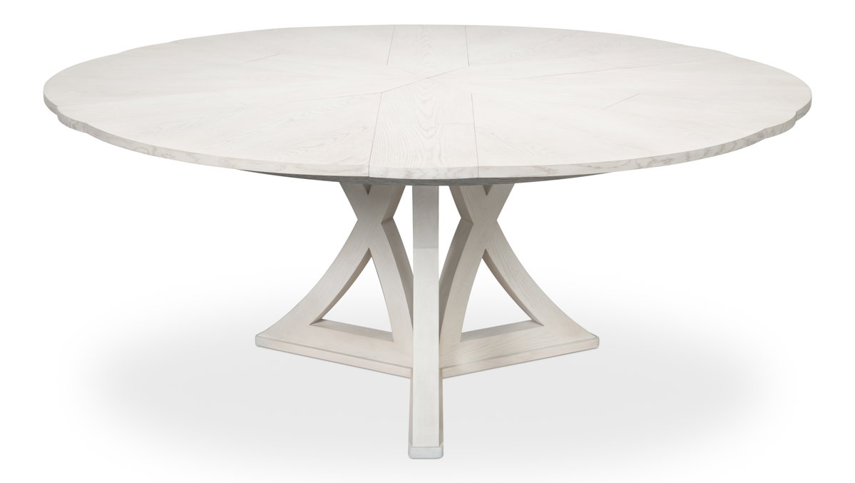 Casual Jupe Dining Table Workingwhite Md, by Sarreid, 4'7" length x 4'7" width x 2'6" height View 11