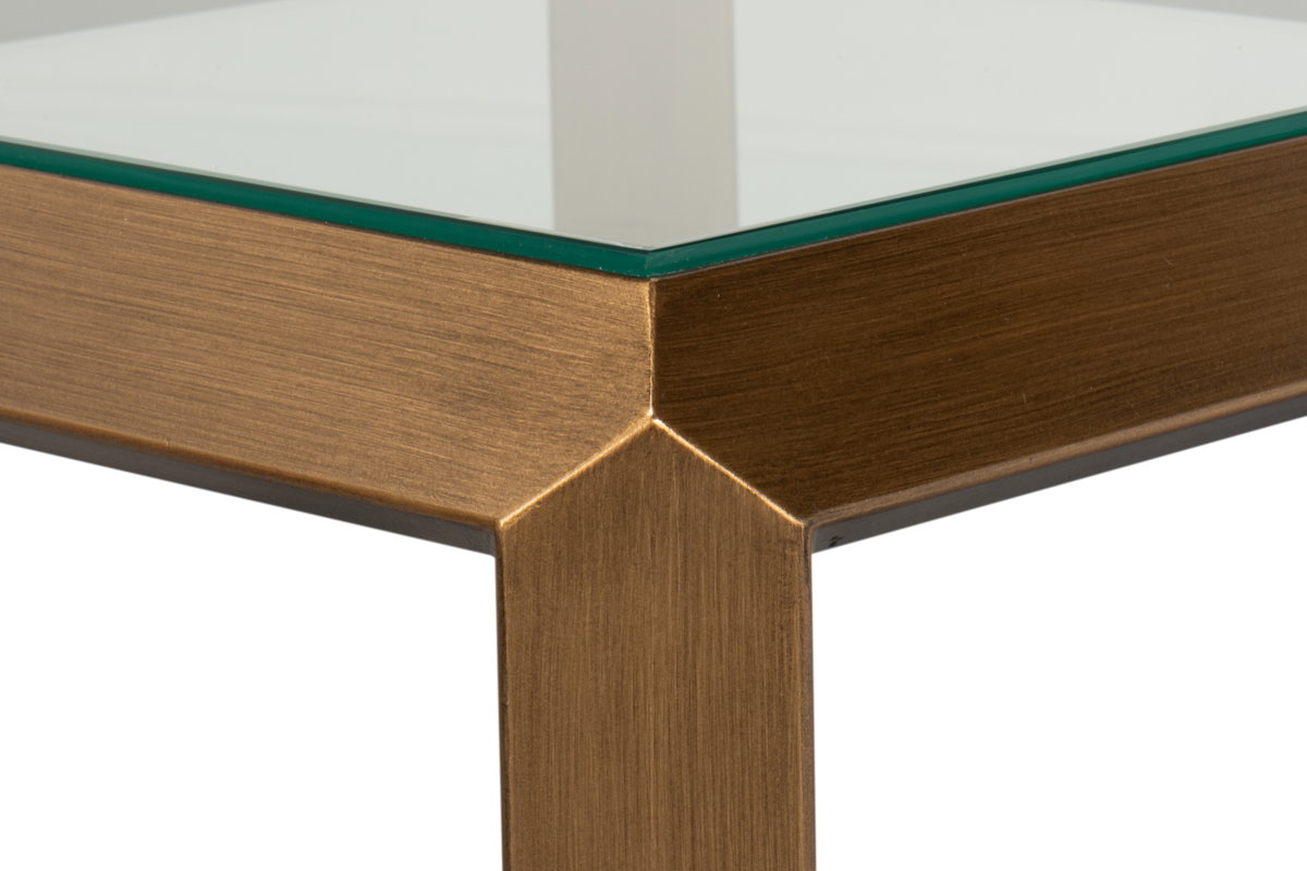 Gilbert Shagreen Side Table  Tawny Brown, by Sarreid, 1'6" length x 1'6" width x 2' height View 6