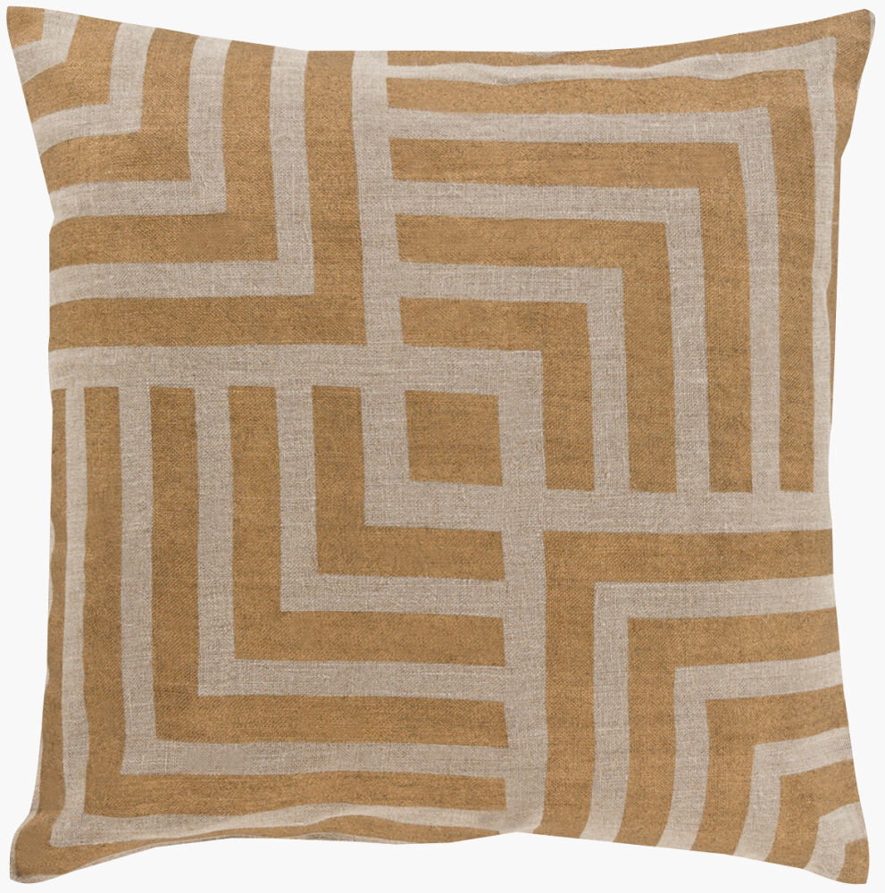 Metallic Stamped Accent Pillow Down, Decorative Pillow by Surya, 22" length x 22" width