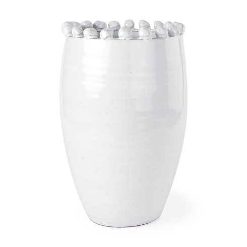 Basin Large Off-White Glazed Vase