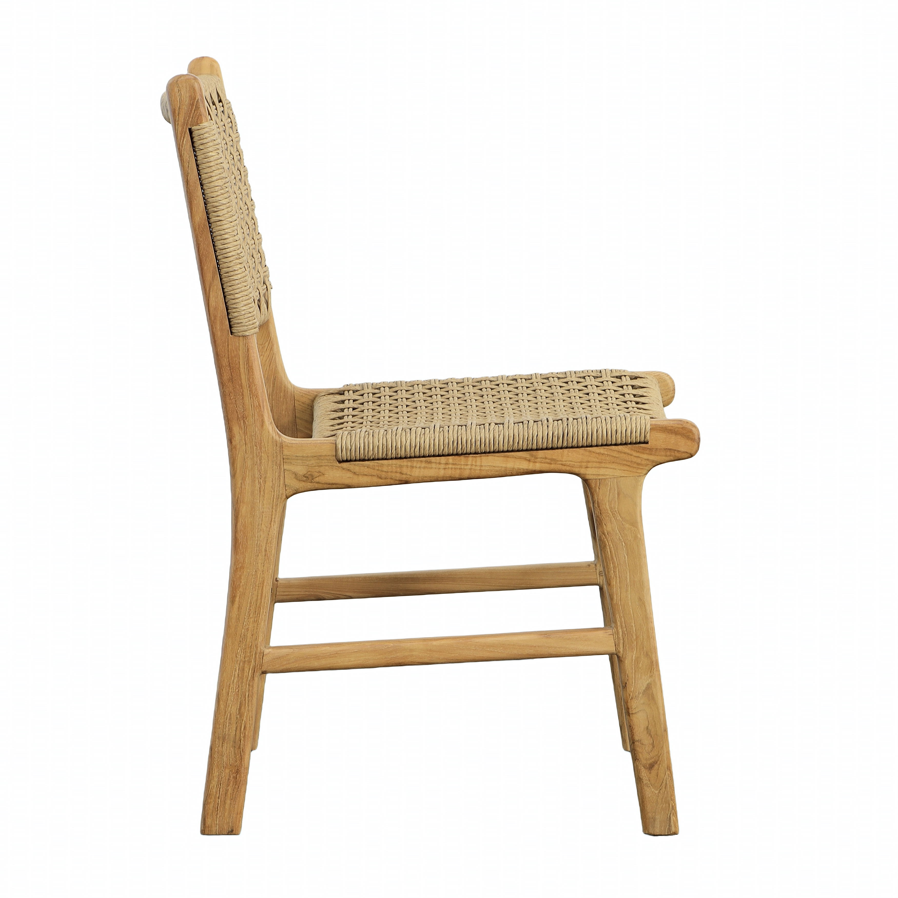 Dallas Armless Dining Chair Nat, by Dovetail, 19.7" width x 33.5" height x 24" depth View 3