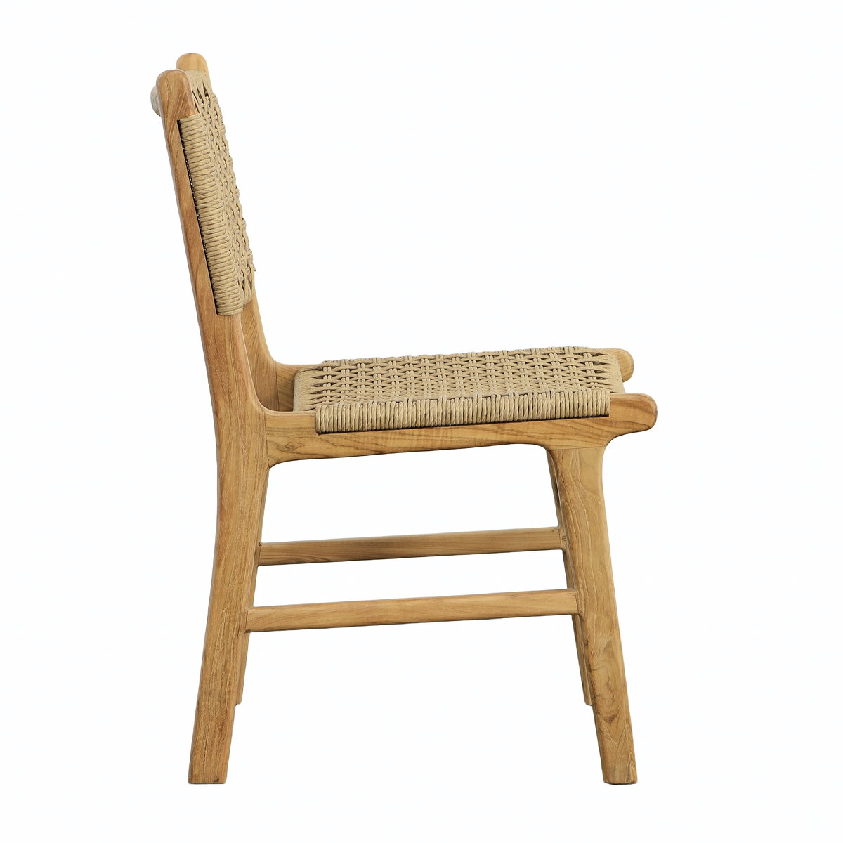 Dallas Outdoor Armless Dining Chair Nat, by Dovetail, 19.7" width x 33.5" height x 24" depth View 3