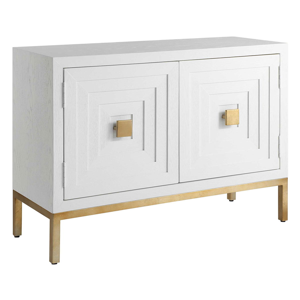Aiken White 2 Door Cabinet, Cabinets & Chest by Uttermost, 43.25" width x 31.12" height x 16" depth View 5