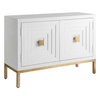 Aiken White 2 Door Cabinet, Cabinets & Chest by Uttermost, 43.25" width x 31.12" height x 16" depth thumbnail 5