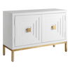 Aiken White 2 Door Cabinet, Furniture by Uttermost, 43.25" width x 31.12" height x 16" depth thumbnail 5