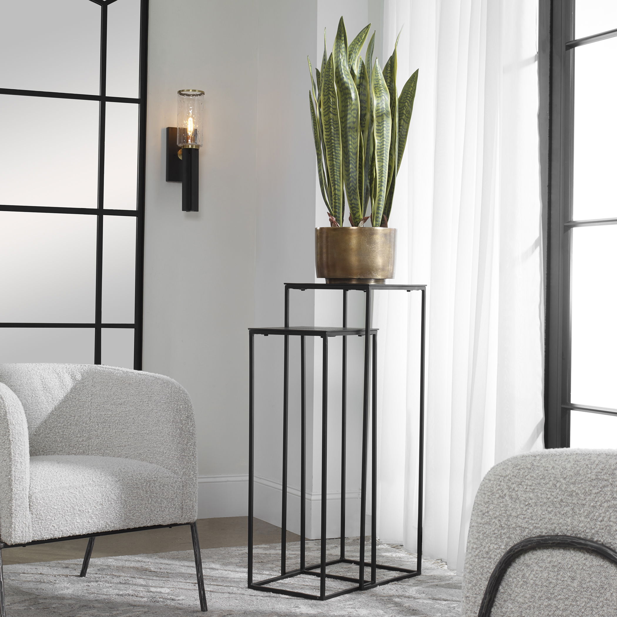 Coreene Nesting Pedestal Tables Set/2 large image 