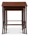 Kew Gardens Leather Nesting Tables, by Sarreid, 1'2" length x 1'11" width x 2'1" height thumbnail 4