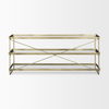 Trey  Gold Metal with Glass Console Table, by Mercana, 72" length x 16" width x 30" height thumbnail 5
