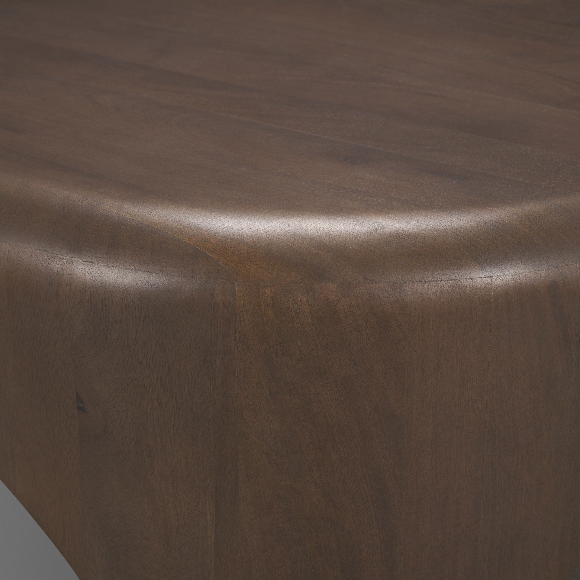 Shima Oval Dark Brown Wood with Arched Legs Coffee Table large image 