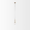 Britton Gold Metal with Clear Glass Globe 1-Light Pendant Light, by Mercana, 5.91" length x 5.91" width x 13.78" height thumbnail 3