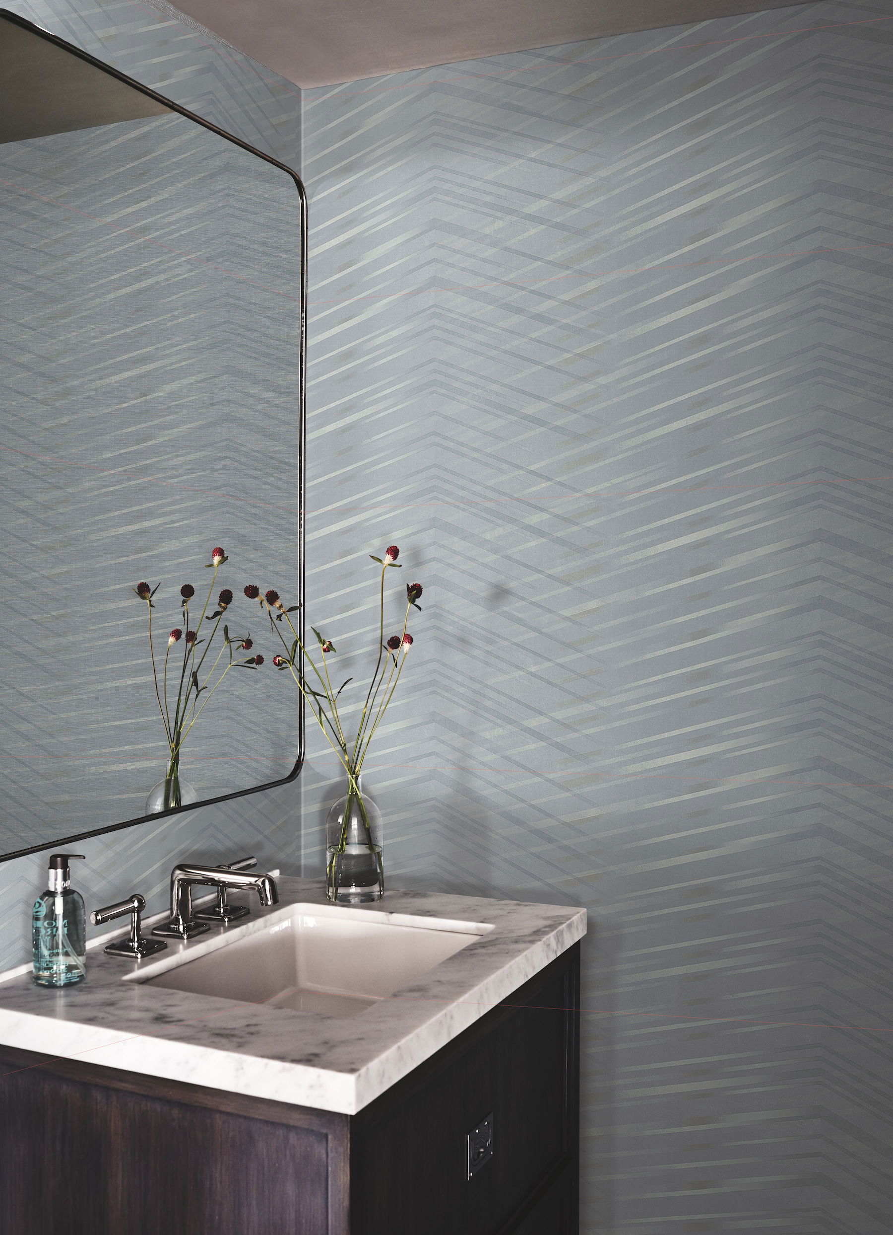 Glistening Chevron Smokey Blue Wallpaper large image 