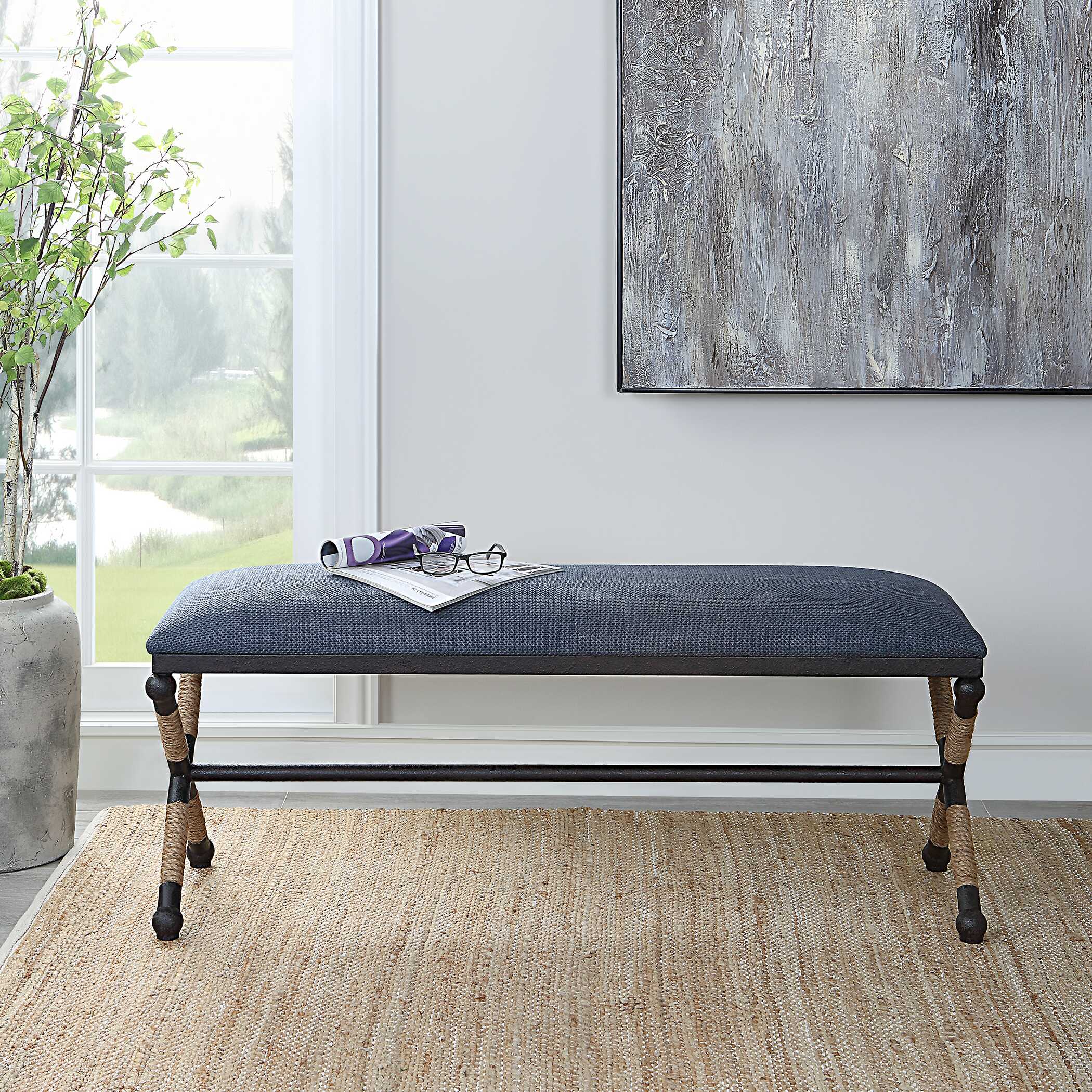 Firth Rustic Navy Bench large image 