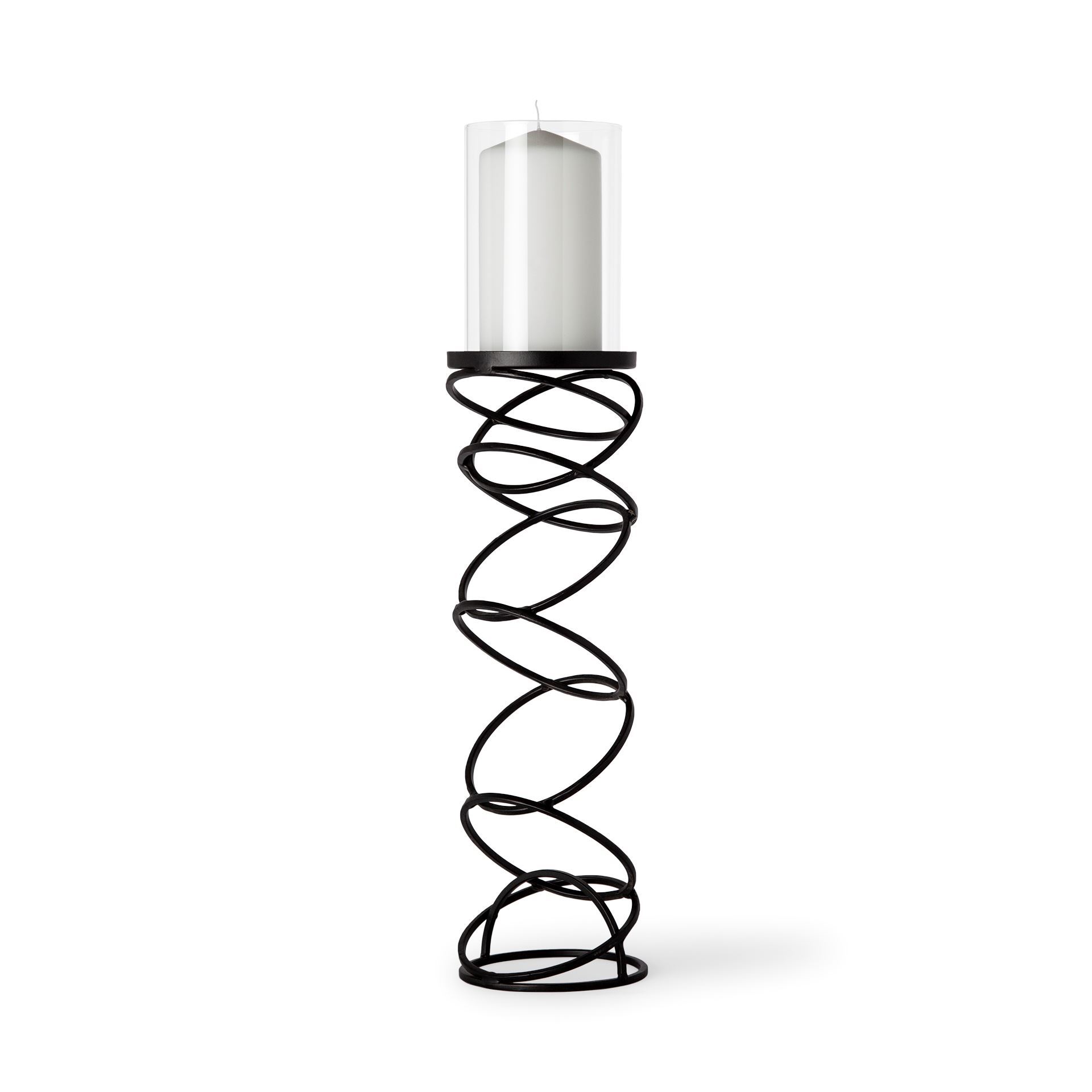 Omega III Large Black Metal Stacked Ring Table Candle Holder large image 