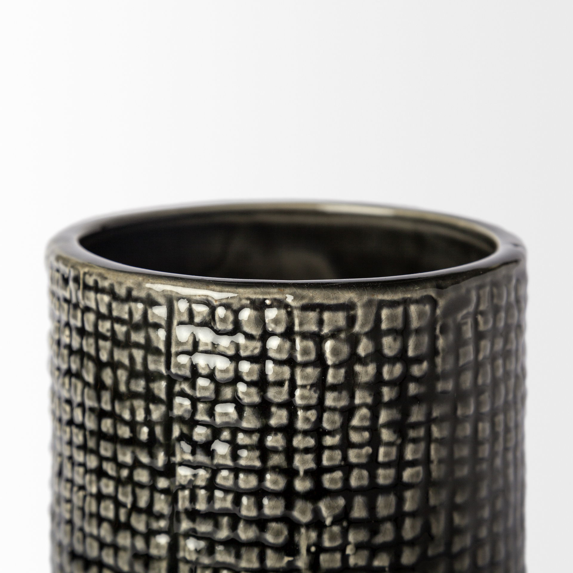 Kona II Medium Black/Gold Ceramic Vase large image 