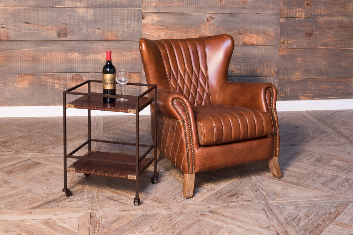 Trolley Side Table, by Sarreid, 1'2" length x 1'6" width x 2'1" height View 8