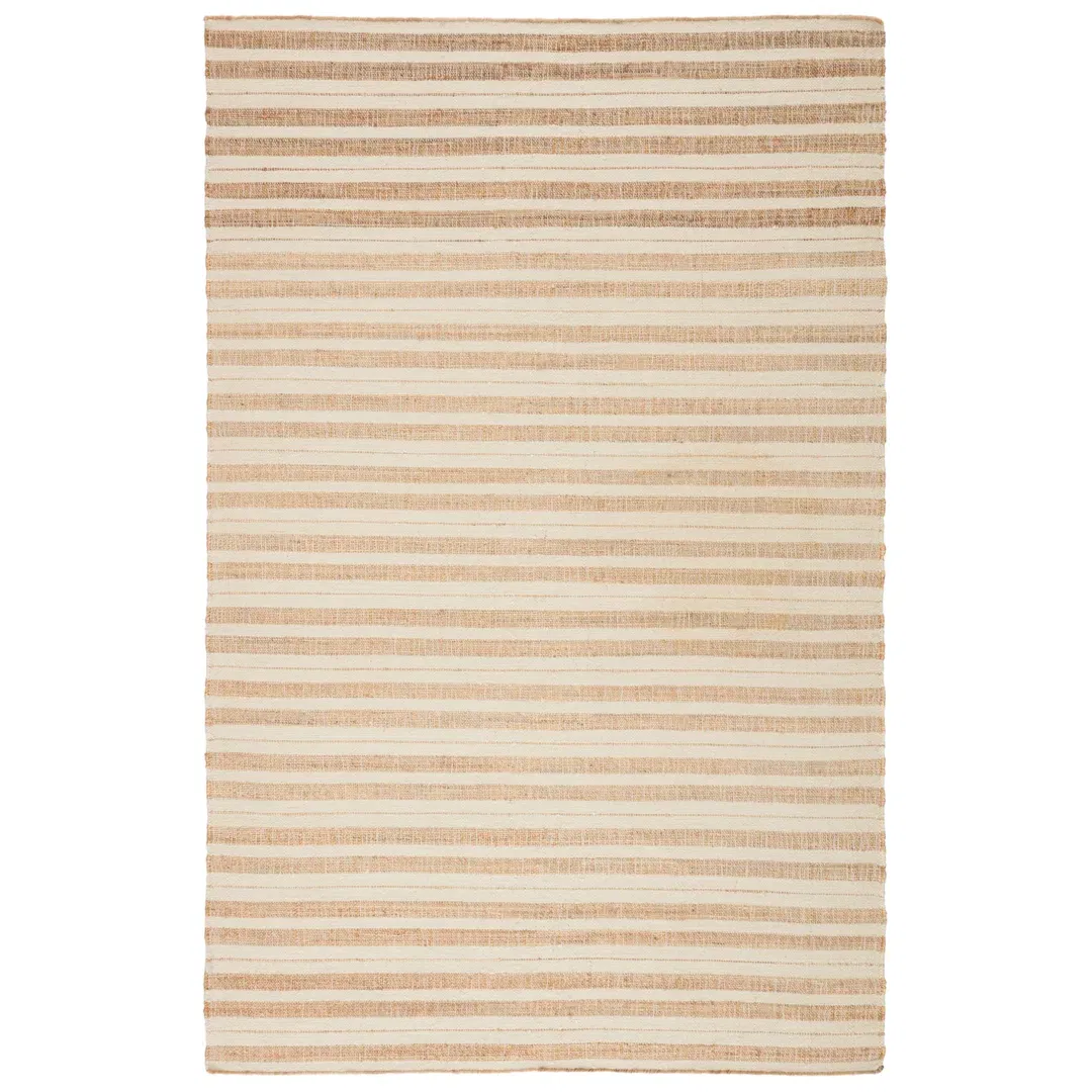 Rey Natural Striped Tan/ Ivory Area Rug large image 