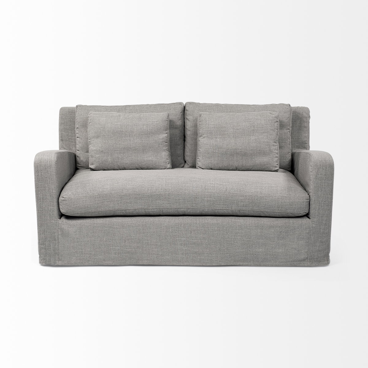 Denly I 69 X 38.25 X 34.5 Flint Gray Slipcover Two Seater Sofa, Sofas & Sectional by Mercana, 69" length x 38.25" width x 34.84" height View 4